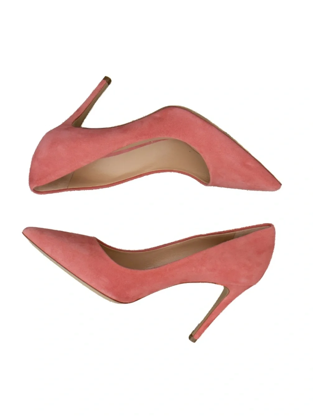 M.Gemi Women’s Coral Pink Suede Pointed Toe Stiletto Pumps Heels Size EU 37 US 7